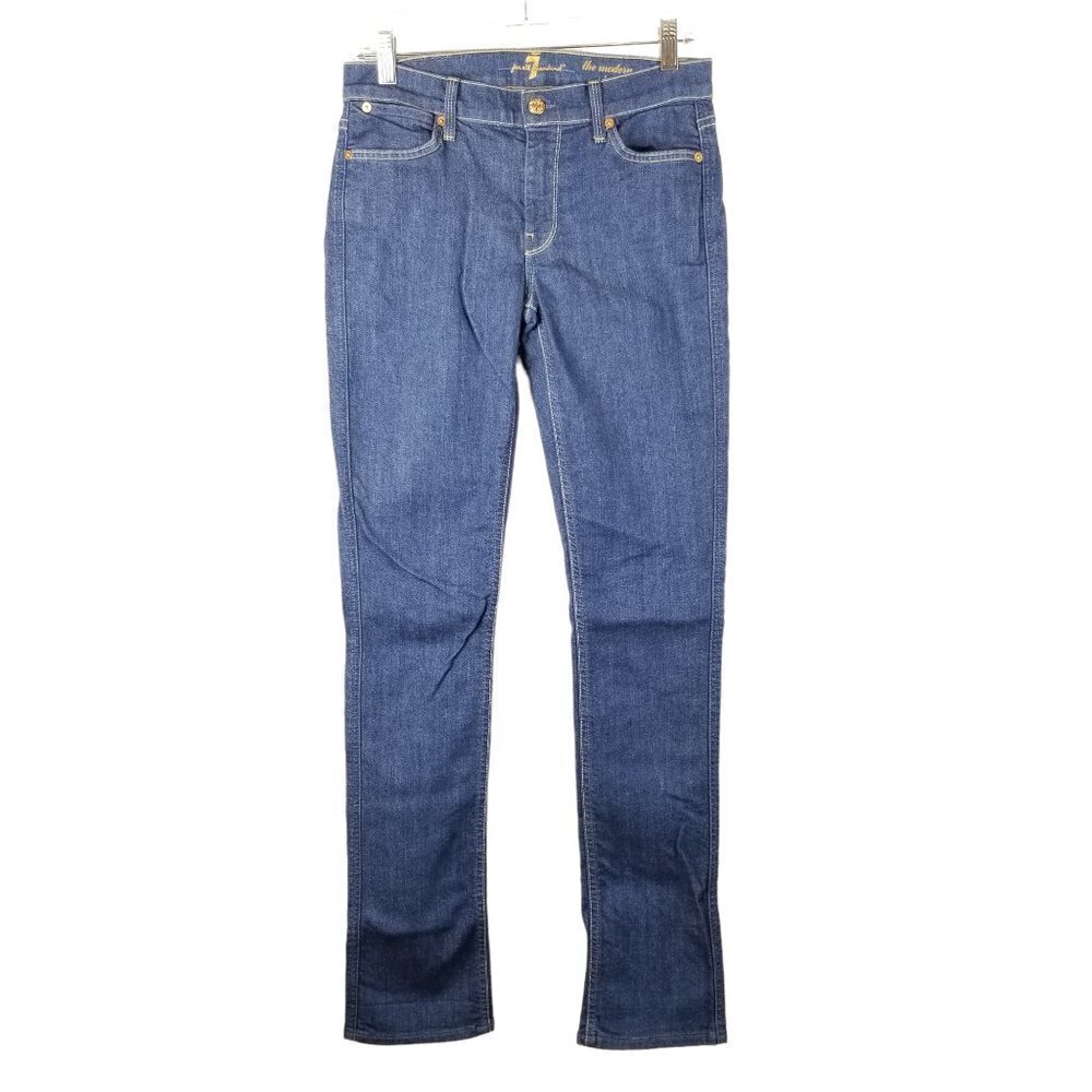 7 for All Mankind 27 Modern straight Jeans Western Contrast stitching Midrise
